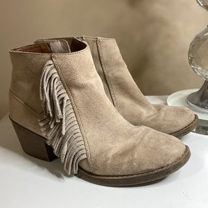 Target Mossimo Gray Suede Fringe Ankle Booties